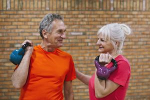 Fitness concept with elderly couple